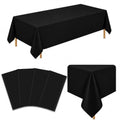 Black Disposable Tablecloths 54 x 108 Inch Pack of 4 - Rectangular Cover for Events