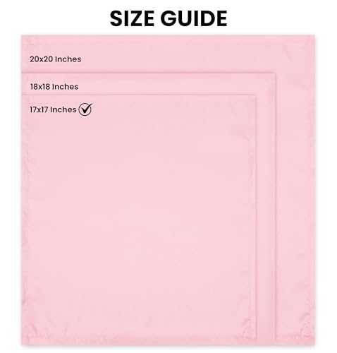 Pink Cloth Napkins Set of 24 - 17x17 Inches, 100% Polyester, Elegant Dinnerware