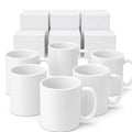 36 Pack 11oz White Ceramic Sublimation Mugs - Heat Press Ready, Dishwasher & Microwave Safe