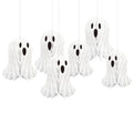 Halloween Ghost Honeycomb Decorations Set - 10 White Paper Spooky Hanging Ornaments