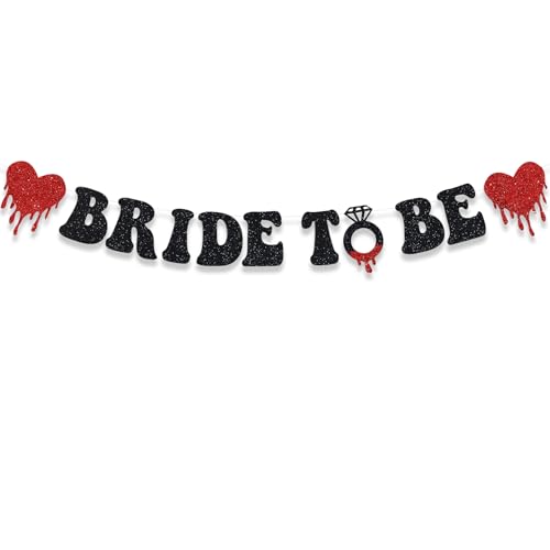 Halloween Bride To Be Banner - Glitter Garland for Bachelorette Party & Bridal Shower - Variation: Bride