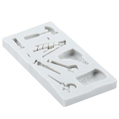 Construction Hand Tools Silicone Mold Set of 5 - Style B for Cake Decorating