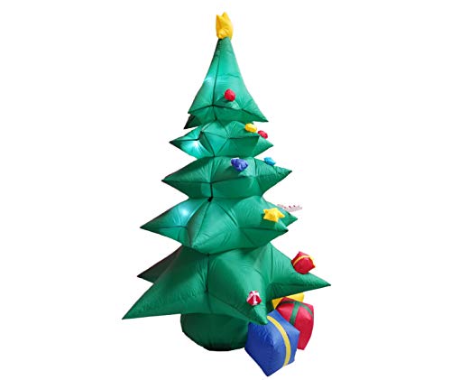 8 FT Tall Inflatable Christmas Tree with LED Lights, Multicolor Gift Boxes & Star