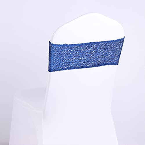 Blue Sequin Chair Sashes Pack of 50 Stretchable Wedding & Party Decor