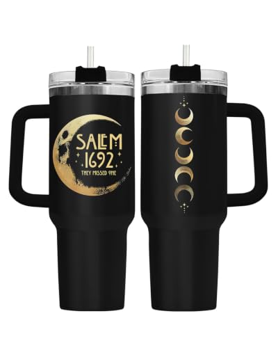 Halloween 34HD Salem Witch 40 oz Tumbler with Handle Black Variation