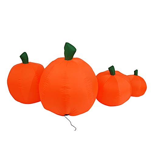 7.6 Ft LED Inflatable Pumpkin Halloween Yard Decoration with Stakes & Ropes