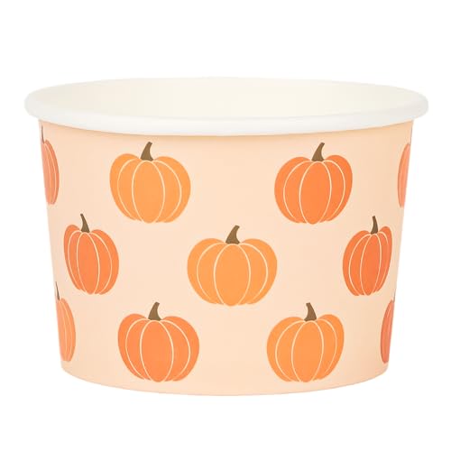 Fall Pumpkin Snack Cups - 50 Pack 9oz Disposable Ice Cream & Treat Cups