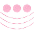 Pink Felt Ball Garland 3 Pack - 6.6ft DIY Party & Home Decor, 30 Balls