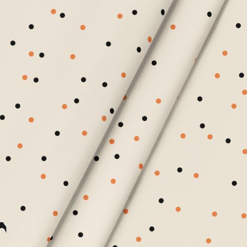Halloween Tablecloth 90 Inch Round Jack-O-Lantern Ghost Cat Beige