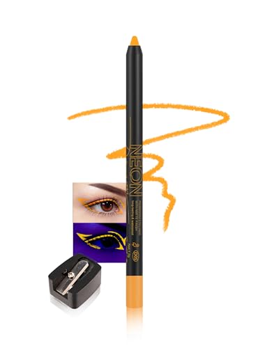 Orange UV Neon Eyeliner Pencil - Halloween Rainbow Colored Eye Makeup - B05