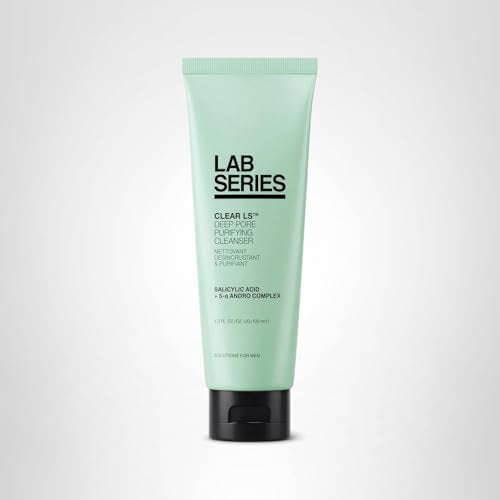 Lab Series Men's Clear LS Deep Pore Purifying Face Wash with Salicylic Acid - Cleanser Suitable for Acne Prone Skin - Skin Care for Men - Dermatologist tested, 4.2 Fl Oz
