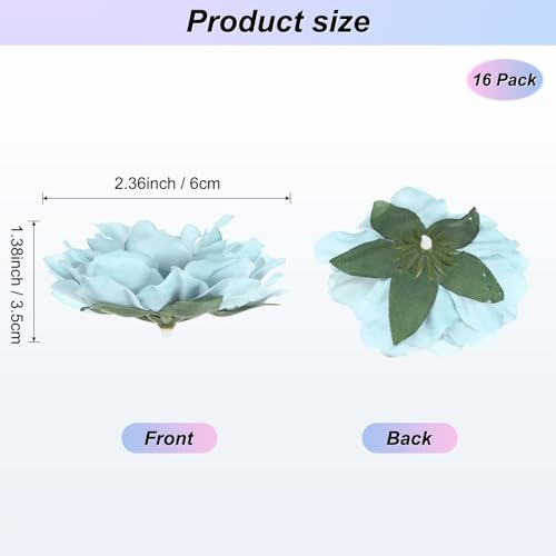 Artificial Peony Flower Heads 16-Pack - Faux Silk Blooms for Weddings & Decor