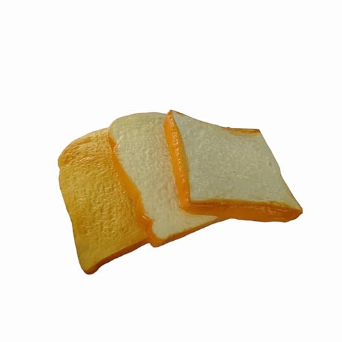 Artificial Bread Slices Set for Photography & Decor - Realistic Fake Food Props (3 Pack)