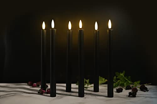 Set of 6 Flameless Taper Candles with Remote Control Halloween Decoration
