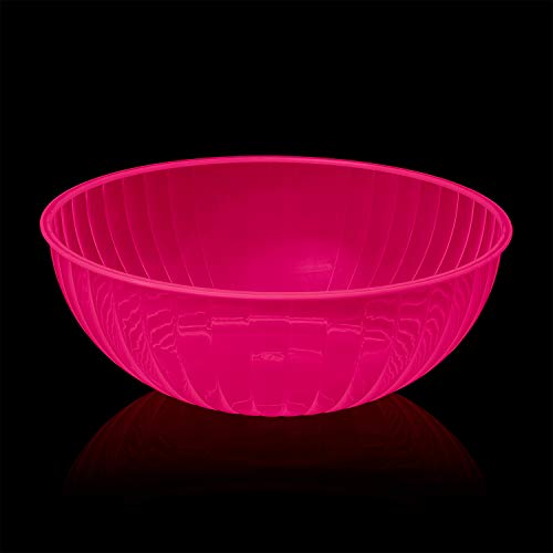 1-Count Neon Pink Plastic Serving Bowl - 192oz Large Party & Kitchen Mix