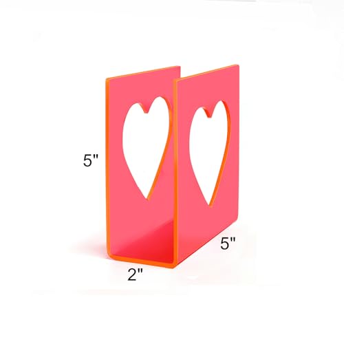 Pink Heart Acrylic Napkin Holder for Tables - Valentine's Day Dispenser
