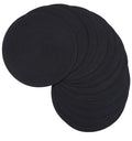 Black Round Placemats Set of 12 - Heavy Cotton Polyester Woven Table Mats