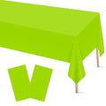 Lime Green Plastic Tablecloth - 54 x 108 Inches, Pack of 2, Rectangular, Party Decor