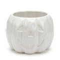 Ceramic Pumpkin Candy Bowl - White Halloween Decorative Dish, 6.5 x 4.7 in