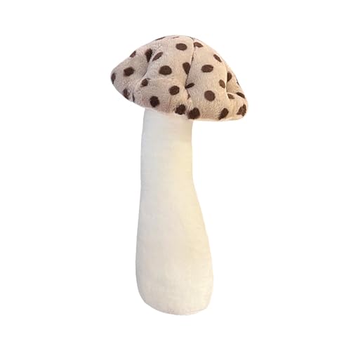 39-Inch Mushroom Plush Pillow - Brown Soft Stuffed Mushroom Shaped Pillow - Home Decor