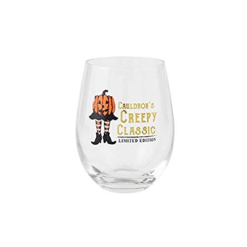 Mud Pie Halloween Pumpkin Wine Glass 16 oz Stemless Drinkware
