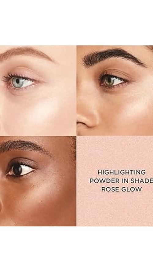 Laura Mercier RoseGlow Highlighting Powder, Rosy Neutral Highlighter Makeup, Buildable Coverage, Natural Dewy Finish, For All Skin Tones, Light Reflecting Pearls