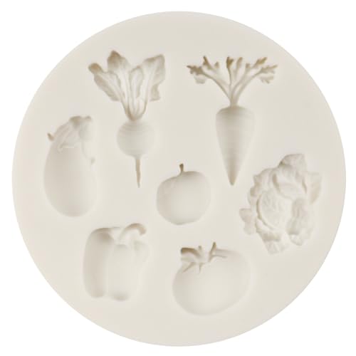 Vegetable Silicone Fondant Mold Set - Radish, Tomato, Eggplant, Cabbage - Style G
