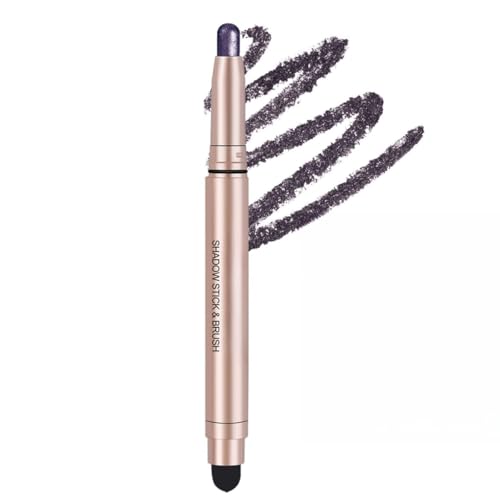 A10 Black Long-Lasting Cream Eyeshadow Stick with Shimmer & Built-in Smudger - Easy Application