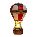 Christmas Snowmen Hot Air Balloon Ornament with LED Light - Festive Holiday Decor
