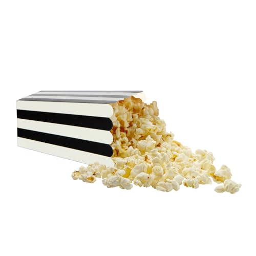 Black Striped Popcorn Boxes 24 Pack - Carnival Party Supplies