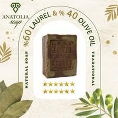 Anatolia Soap Organic Handmade Natural Castille Body For Men Women (%60 Laurel Oil And%40 Olive Oil)