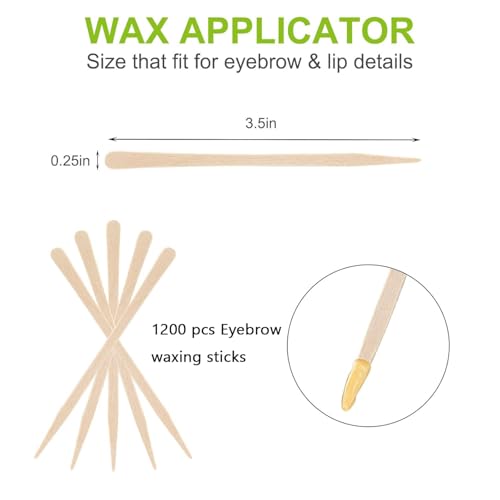 Pointed Handle Wooden Waxing Sticks 1200 Pack Small Wax Applicators for Hair Removal