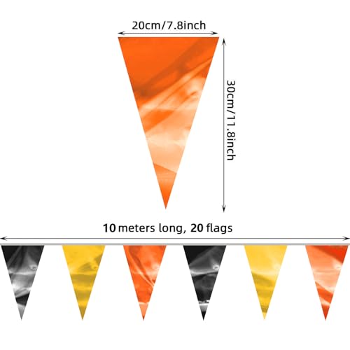 Black Gold Orange Glitter Triangle Pennant Banner 130ft for Party Decorations - Variation of THIS listing