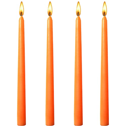 10 Inch Orange Taper Candles Set - Fall Wedding Birthday Party Home Decor