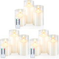 White Flickering Battery Operated Flameless Candles Set of 3 - 4, 5, 6 Inches with Remote