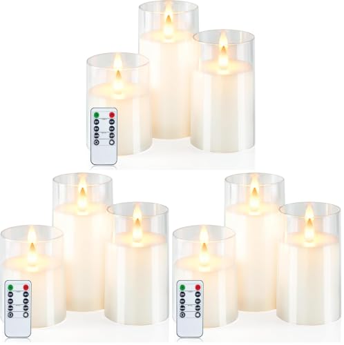 White Flickering Battery Operated Flameless Candles Set of 3 - 4, 5, 6 Inches with Remote