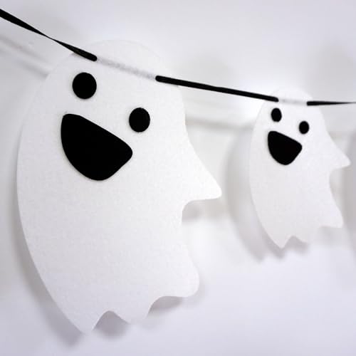 Halloween Ghost Garland Set - Felt Hanging Banner for Party Decor