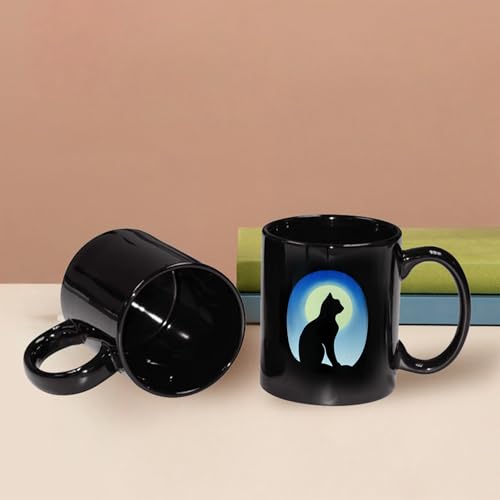 Black Cat Mug - Gothic-Inspired Ceramic Coffee & Tea Cup for Cat Lovers