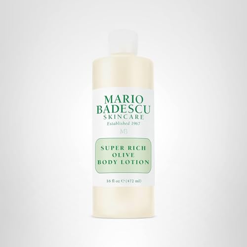 Mario Badescu Super Rich Olive Body Lotion for Dry Skin, Non-Greasy and Creamy Moisturizer Infused with Olive Oil, Ideal for All Skin Types, 16 Fl Oz