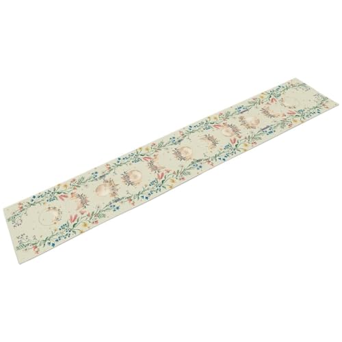Moon Flower Table Runner 13x36 Inches - Boho Rustic Seasonal Decor - Variation of THIS Listing