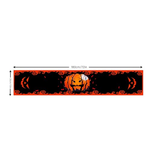 Halloween Bat Castle Cat Tree Table Runner - Black, 13x72 Inches