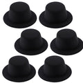 6 Pcs 5-Inch Felt Top Hats for Crafts, Party, Christmas Decorations, Doll Accessories