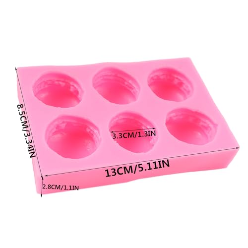 6-Cavity Macaroon Silicone Mold for Cake Decorating - Style A