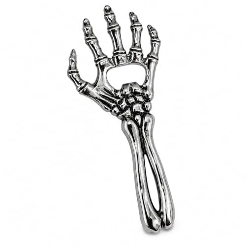 Sarcidery Skeleton Hand Beer Bottle Opener - Silver Gothic Bar Tool