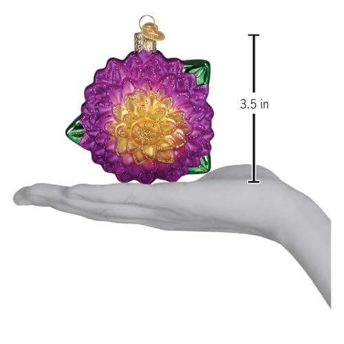 Dahlia Glass Ornament for Christmas Tree Handcrafted Holiday Decoration, Garden Collection