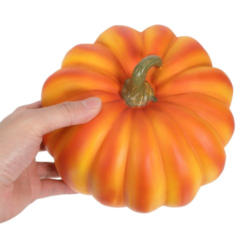 Artificial Pumpkin Decoration - Realistic Resin Fall Halloween Thanksgiving Ornament 19x14cm