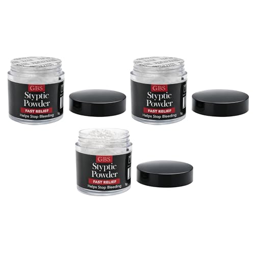 Professional Styptic Powder Jars for Shaving Nicks & Cuts - 3 Pack