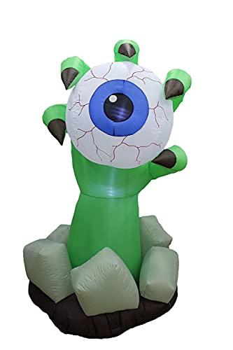 Halloween Party Decorations Bundle - Inflatable Monster Hand & Ghost Archway with LED Lights