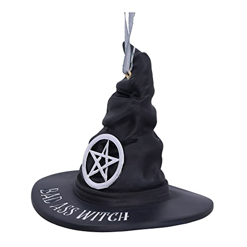 Halloween Witch Hat Hanging Ornament - Gothic Resin Decor, 9cm, Hand-Painted