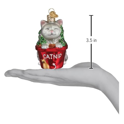 Old World Christmas Glass Catnip Cat Ornament - Handcrafted Holiday Decor
